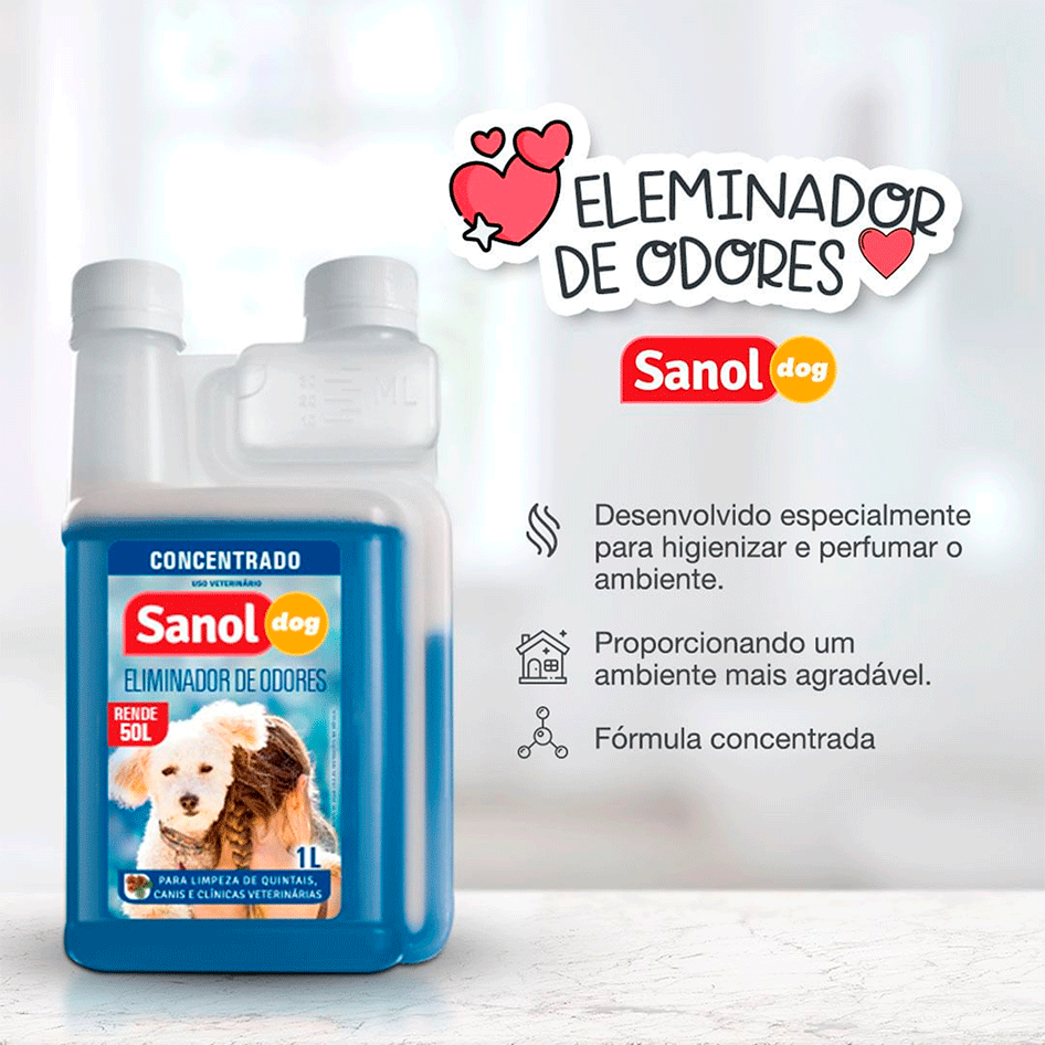 Eliminador de Odores Sanol Dog Concentrado para Ambientes - 1 Litro