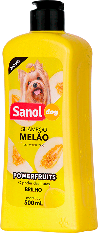 Shampoo Melão Sanol Dog Powerfruits Amarelo - 500 mL