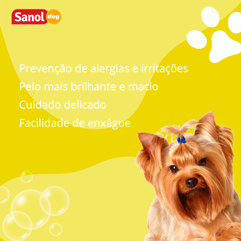 Shampoo Melão Sanol Dog Powerfruits Amarelo - 500 mL