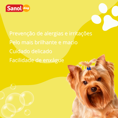 Shampoo Melão Sanol Dog Powerfruits Amarelo