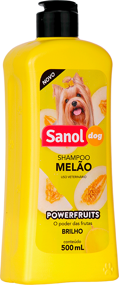 Shampoo Melão Sanol Dog Powerfruits Amarelo - 500 mL