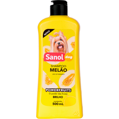 Shampoo Melão Sanol Dog Powerfruits Amarelo