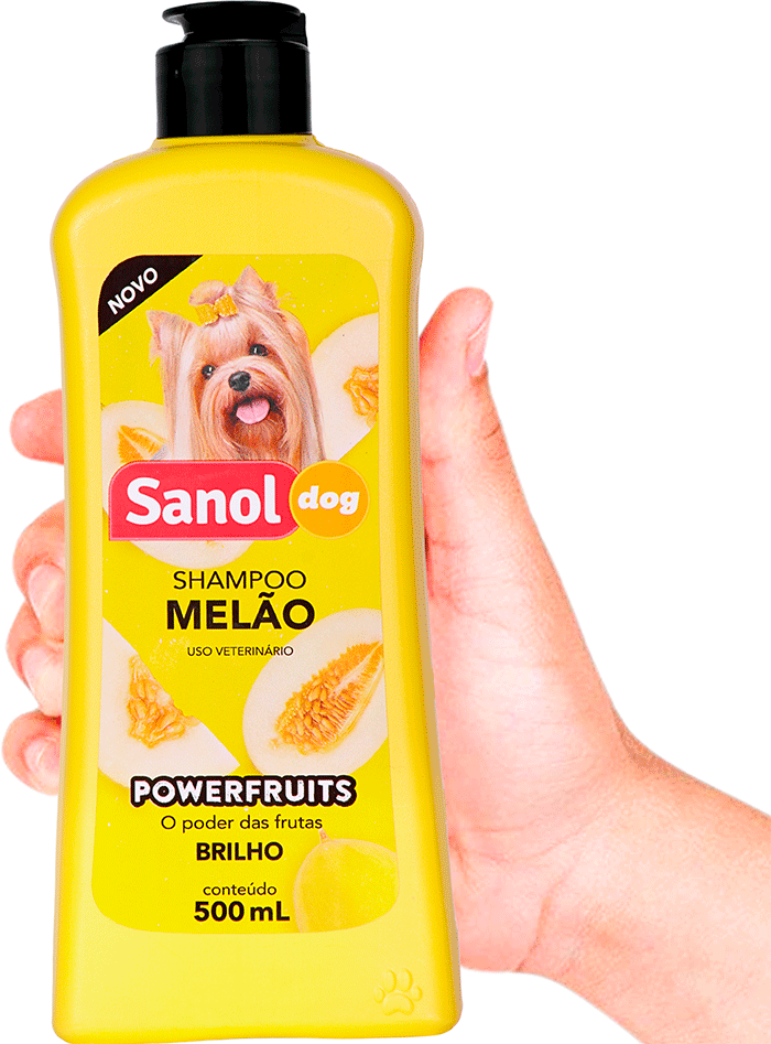 Shampoo Melão Sanol Dog Powerfruits Amarelo - 500 mL