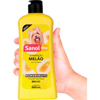 Shampoo Melão Sanol Dog Powerfruits Amarelo