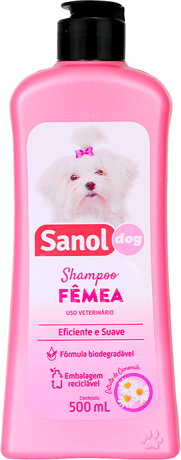 Shampoo Sanol Dog Rosa para Fêmea - 500 mL