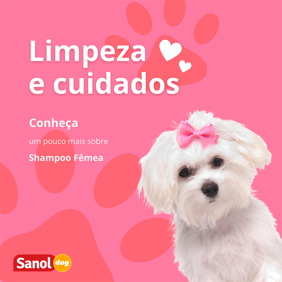 Shampoo Sanol Dog Rosa para Fêmea - 500 mL