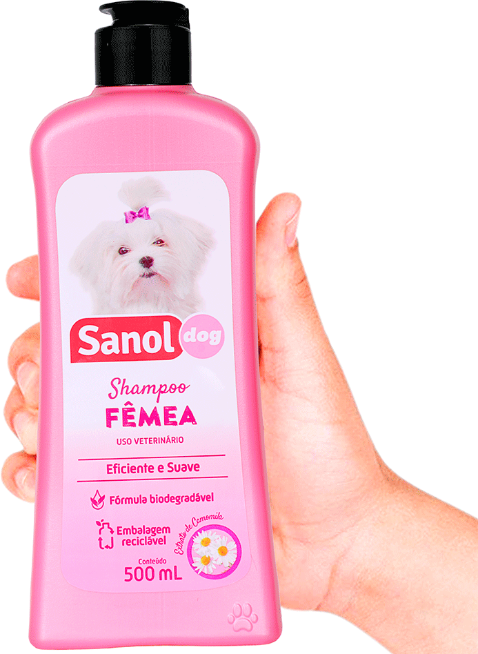 Shampoo Sanol Dog Rosa para Fêmea - 500 mL