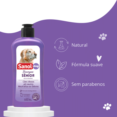 Shampoo Sênior Sanol Dog Roxo