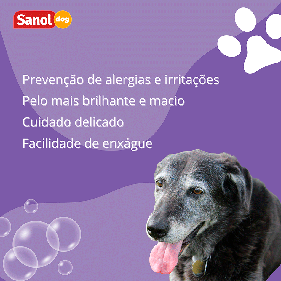 Shampoo Sênior Sanol Dog Roxo - 500 mL