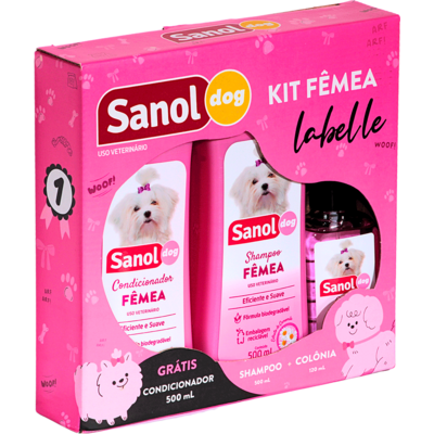 Kit Labelle Shampoo, Colônia e Ganhe 1 Condicionador Sanol Dog Rosa”