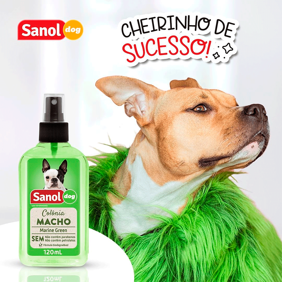 Colônia Sanol Dog Macho para Cães e Gatos - 120 mL