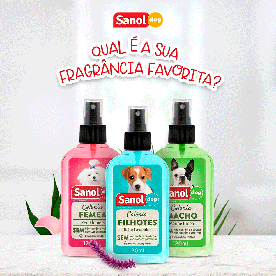Colônia Sanol Dog Macho para Cães e Gatos - 120 mL