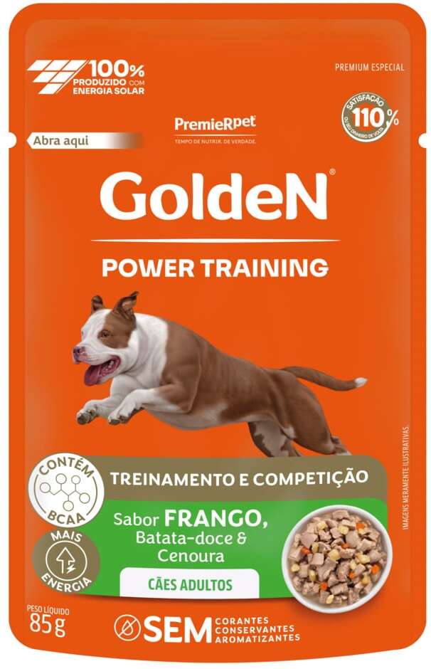 Ração Úmida Golden Gourmet Power Training para Cães Adultos sabor Frango e Vegetais - 85 g
