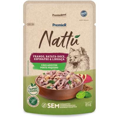 Ração Úmida Premier Nattú para Cães Adultos Raças Pequenas sabor Frango e Batata-Doce
