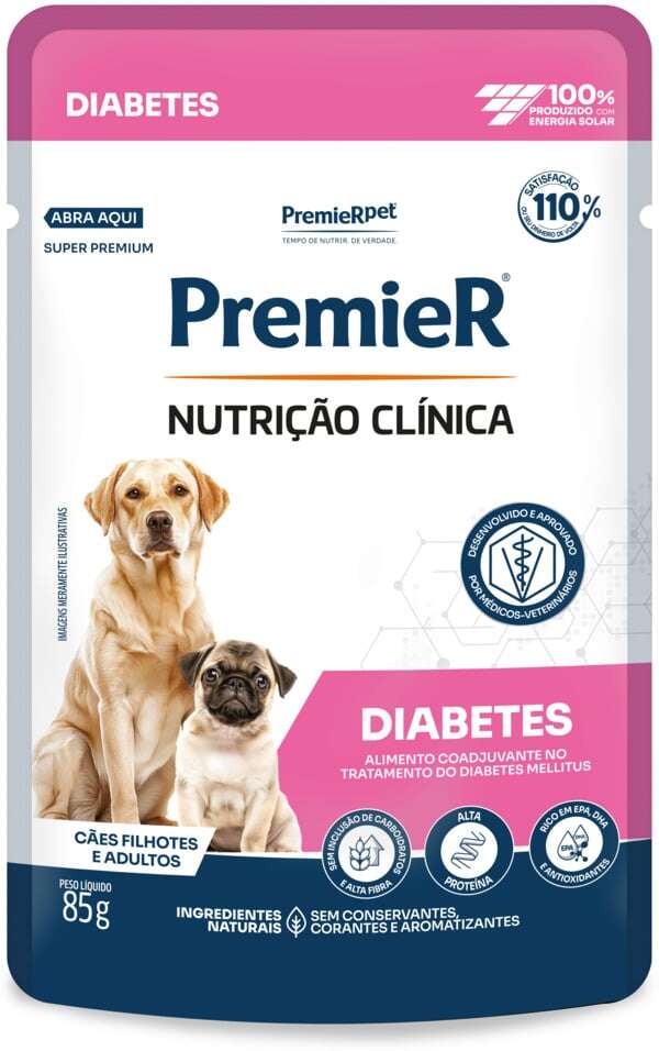 Ração Úmida Premier Nutrição Clínica Diabetes para Cães Adultos e Filhotes - 85 g