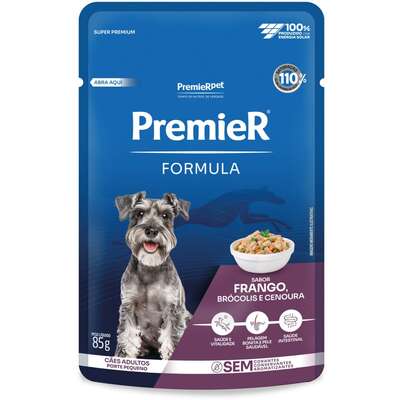 Ração Úmida Premier Fórmula para Cães Adultos Raças Pequenas sabor Frango e Brócolis