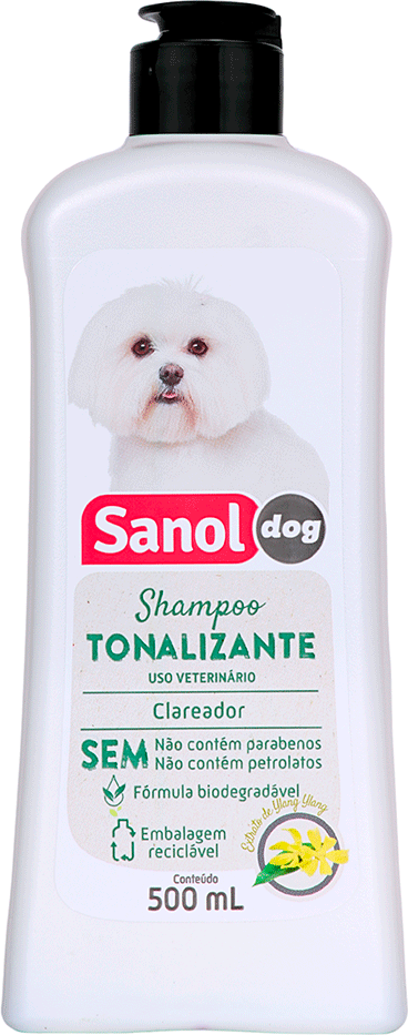 Shampoo Sanol Dog Tonalizante para Pelos Claros - 500ml