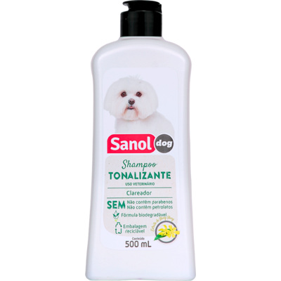 Shampoo Sanol Dog Tonalizante Pelos Claros - 500 mL