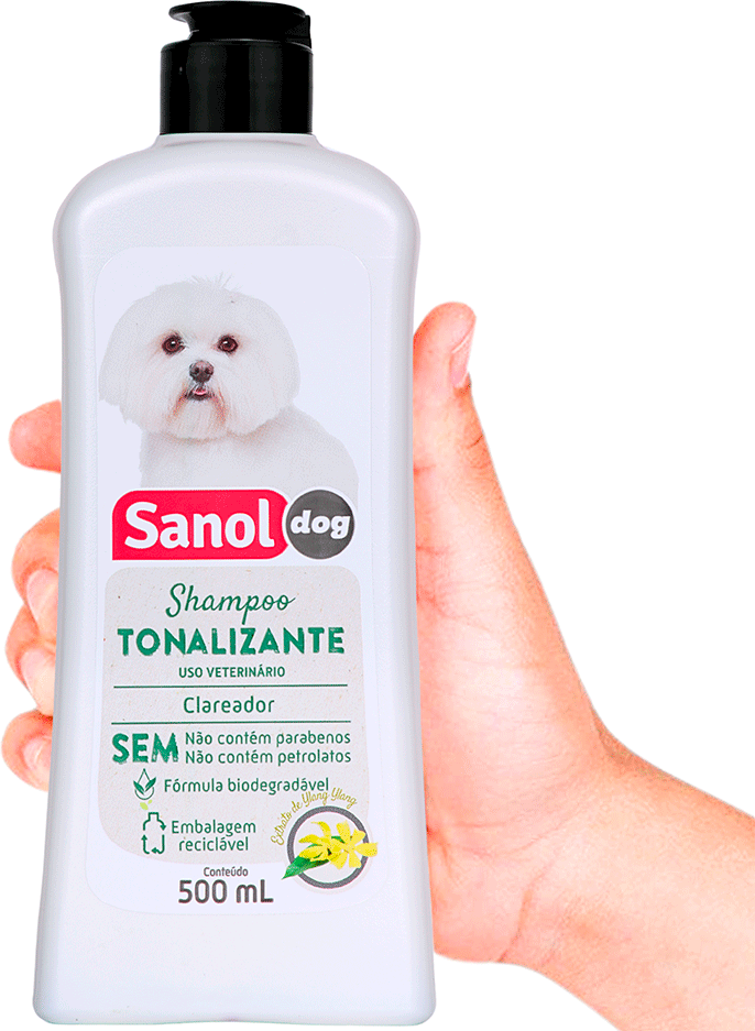Shampoo Sanol Dog Tonalizante para Pelos Claros - 500ml