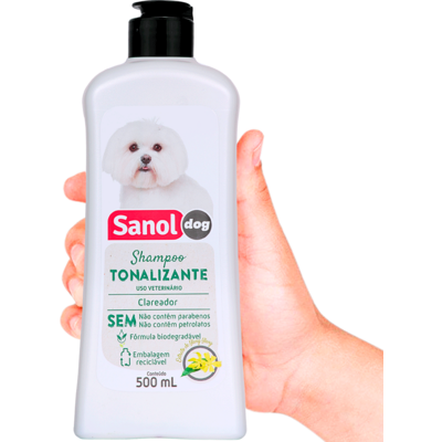 Shampoo Sanol Dog Tonalizante Pelos Claros - 500 mL