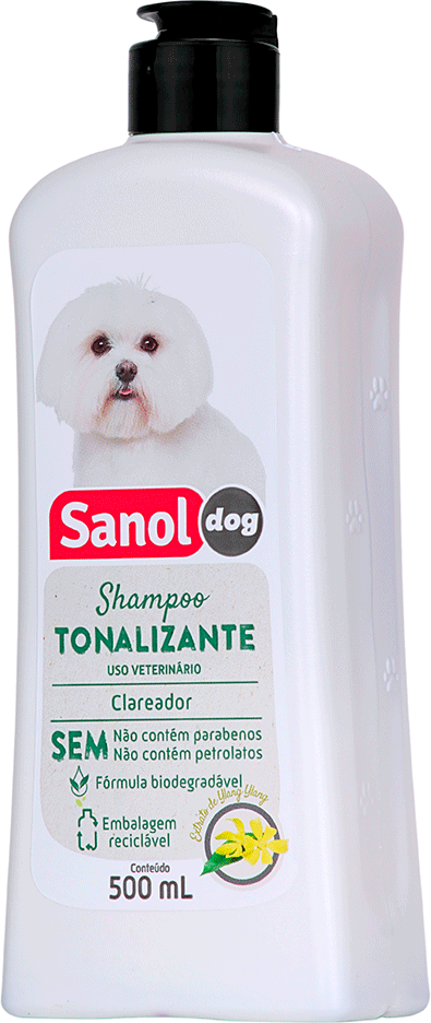 Shampoo Sanol Dog Tonalizante para Pelos Claros - 500ml