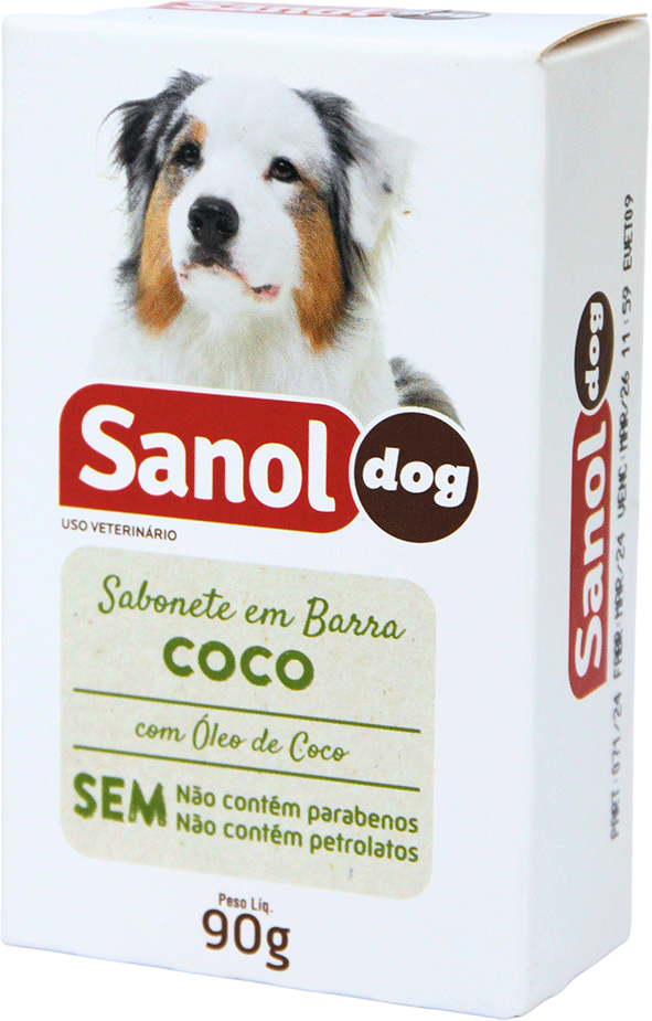 Sabonete Sanol Dog Coco para Cães e Gatos - 90 g