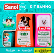Kit Sanol Dog Shampoo, Condicionador e Colônia para Cães e Gatos - Kit