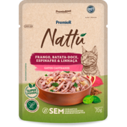 Ração Úmida Premier Nattú para Gatos Castrados sabor Frango e Batata-Doce - 70 g
