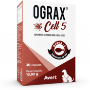 Suplemento Alimentar Avert Ograx Cell 5 para Cães e Gatos - 30 Cápsulas