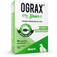 Suplemento Alimentar Avert Ograx Sênior 5 para Cães e Gatos - 30 Cápsulas