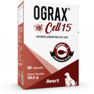 Suplemento Alimentar Avert Ograx Cell 15 para Cães e Gatos - 30 Cápsulas