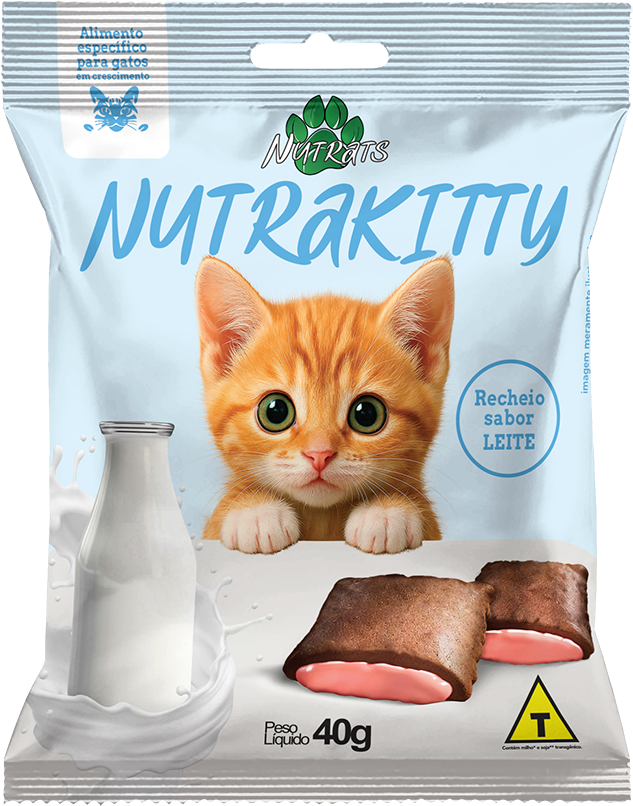 Petisco Nutrats Nutrakitty Nuggets para Gatos Filhotes sabor Leite - 40 g