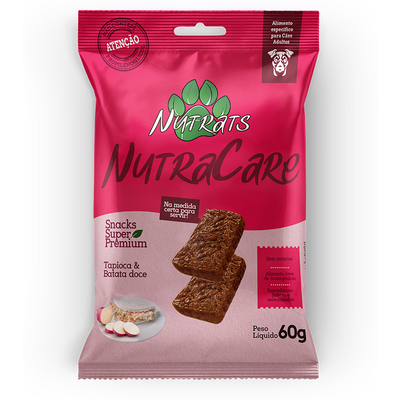 Snacks Nutrats Nutracare para Cães Adultos sabor Tapioca e Batata Doce