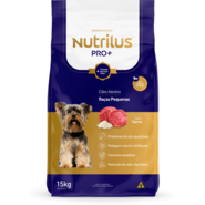 Ração Nutrilus Pro+ Sabor Carne para Cães Adultos de Raças Pequenas - 15Kg
