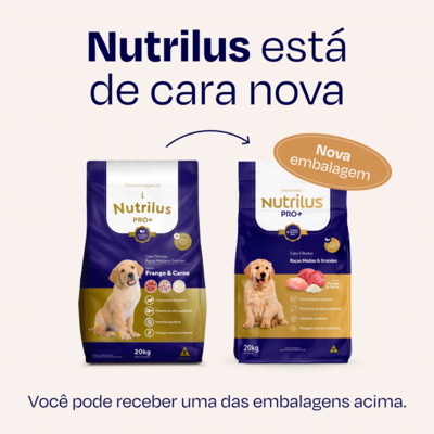 Ração Seca Nutrilus Pro+ Frango & Carne para Cães Filhotes de Raças Médias e Grandes02
