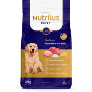 Ração Seca Nutrilus Pro+ Frango & Carne para Cães Filhotes de Raças Médias e Grandes - 20Kg