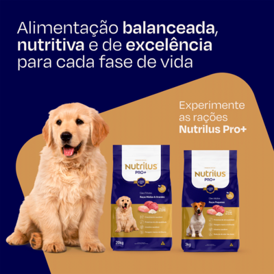 Ração Seca Nutrilus Pro+ Frango & Carne para Cães Filhotes de Raças Médias e Grandes04