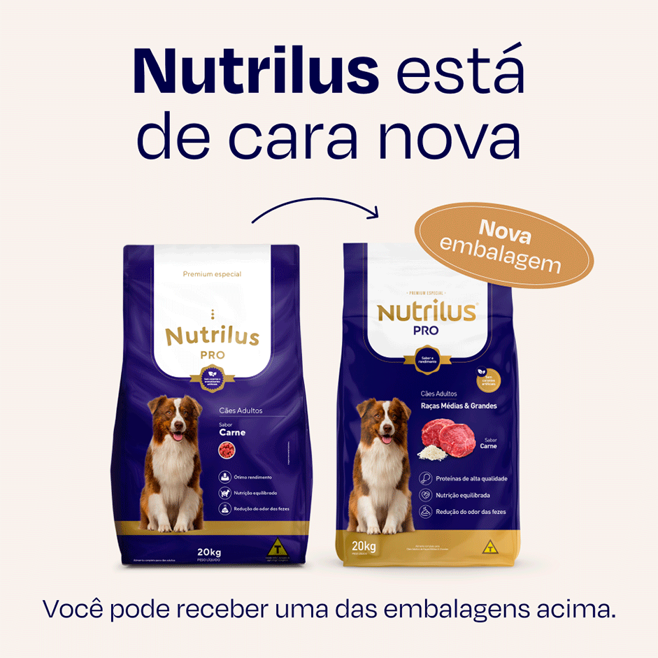 Ração Nutrilus Pro Carne para Cães Adultos - 20Kg