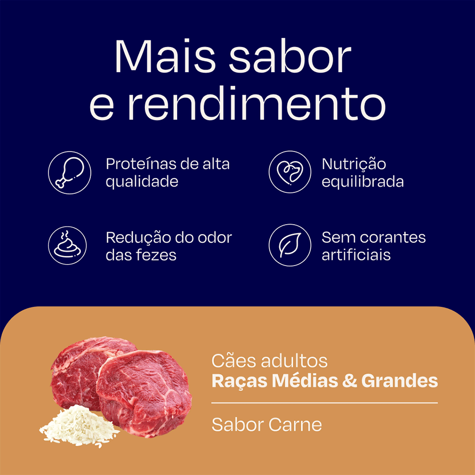 Ração Nutrilus Pro Carne para Cães Adultos - 15Kg