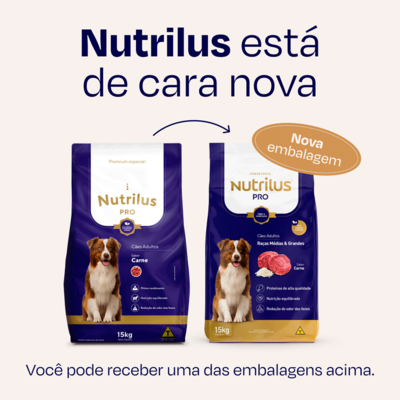 Kit Ração Nutrilus Pro Carne para Cães Adultos