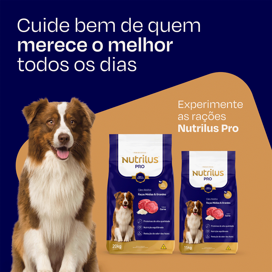 Ração Nutrilus Pro Carne para Cães Adultos - 15Kg