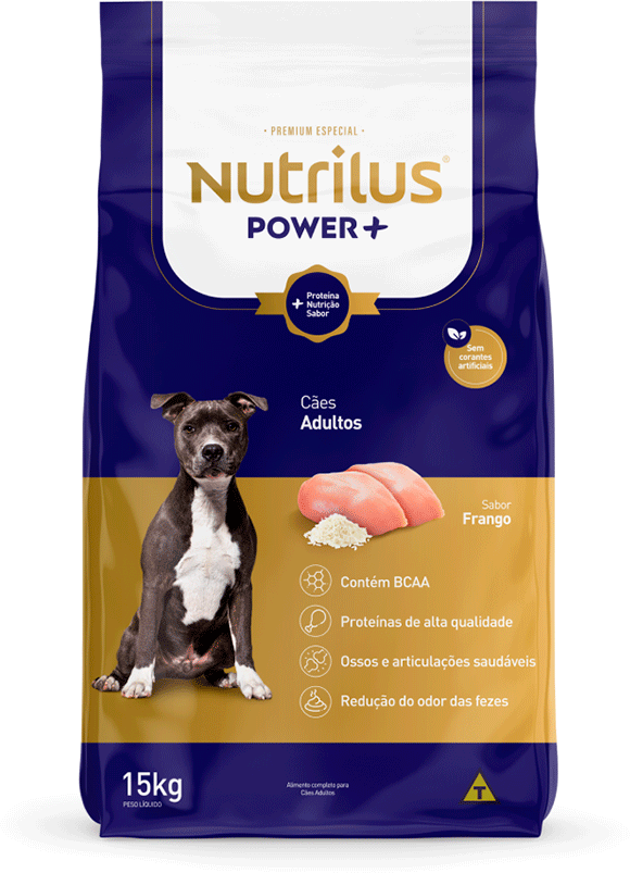 Ração Nutrilus Power+ Frango para Cães Adultos - 15Kg