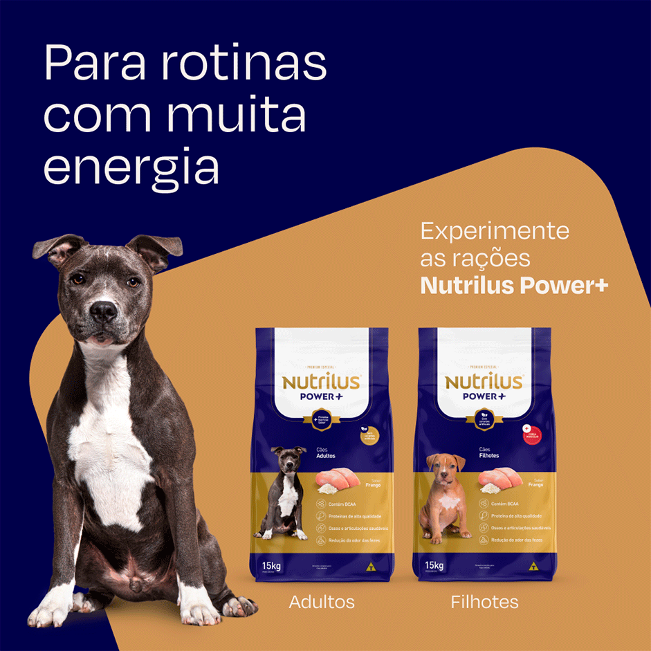 Ração Nutrilus Power+ Frango para Cães Adultos - 15Kg