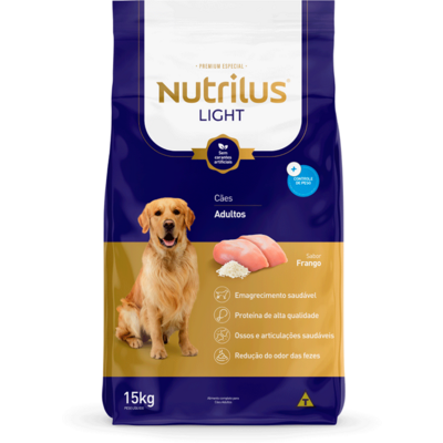 Ração Nutrilus Light Frango para Cães Adultos Raças Médias e Grandes01