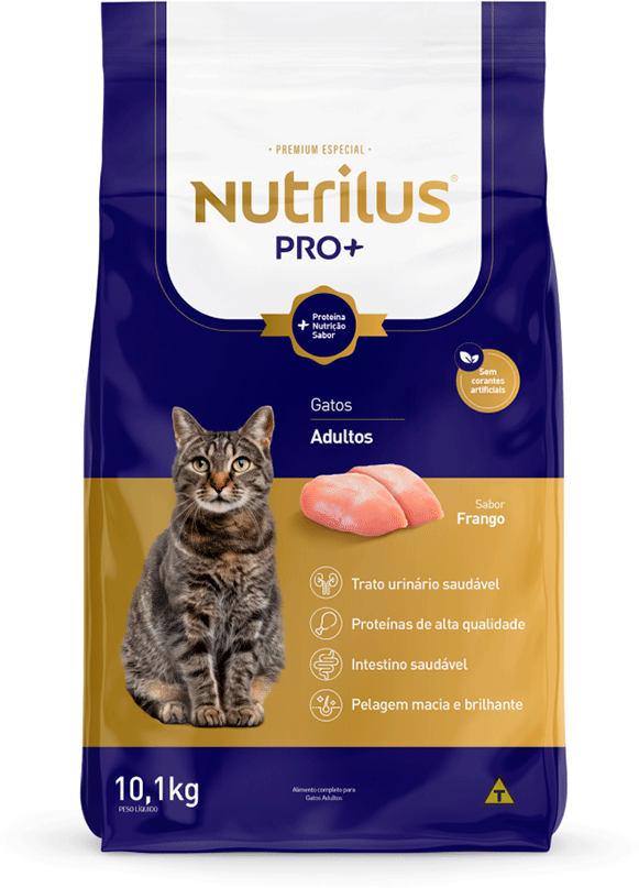 Ração Nutrilus Pro+ Frango para Gatos Adultos - 10,1Kg