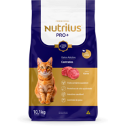 Ração Nutrilus Pro+ Carne para Gatos Adultos Castrados - 10,1Kg