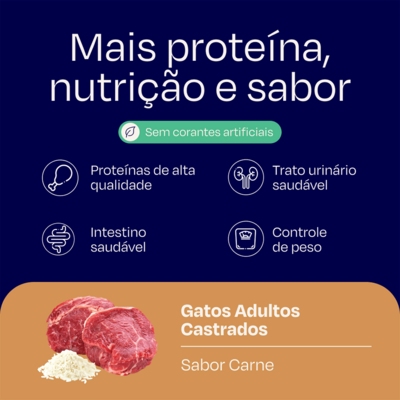 Kit Ração Nutrilus Pro+ Carne para Gatos Adultos Castrados03