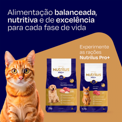 Kit Ração Nutrilus Pro+ Carne para Gatos Adultos Castrados04