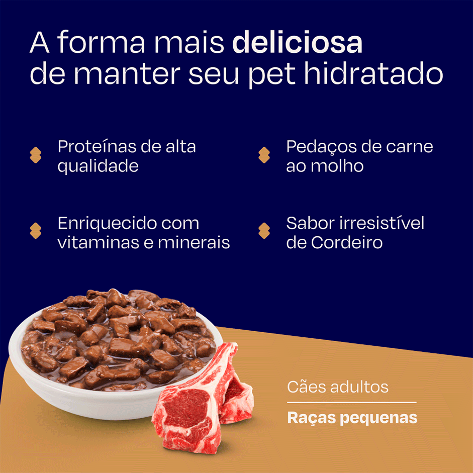 Ração Úmida Nutrilus Sabor Cordeiro para Cães Adultos de Porte Pequeno - 100g