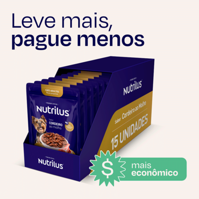 Ração Úmida Nutrilus Sabor Cordeiro para Cães Adultos de Raças Pequenas03